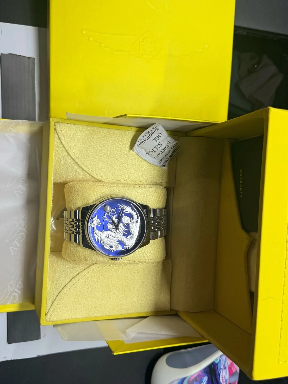 Invicta Stainless Steel Watch with Yellow Accented Rotor